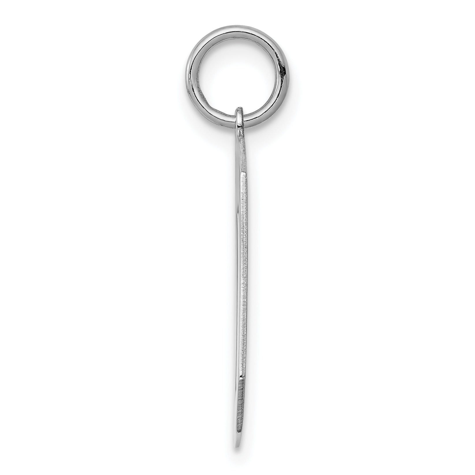 Sterling Silver/Rhodium-plated Polished Number 0 Charm