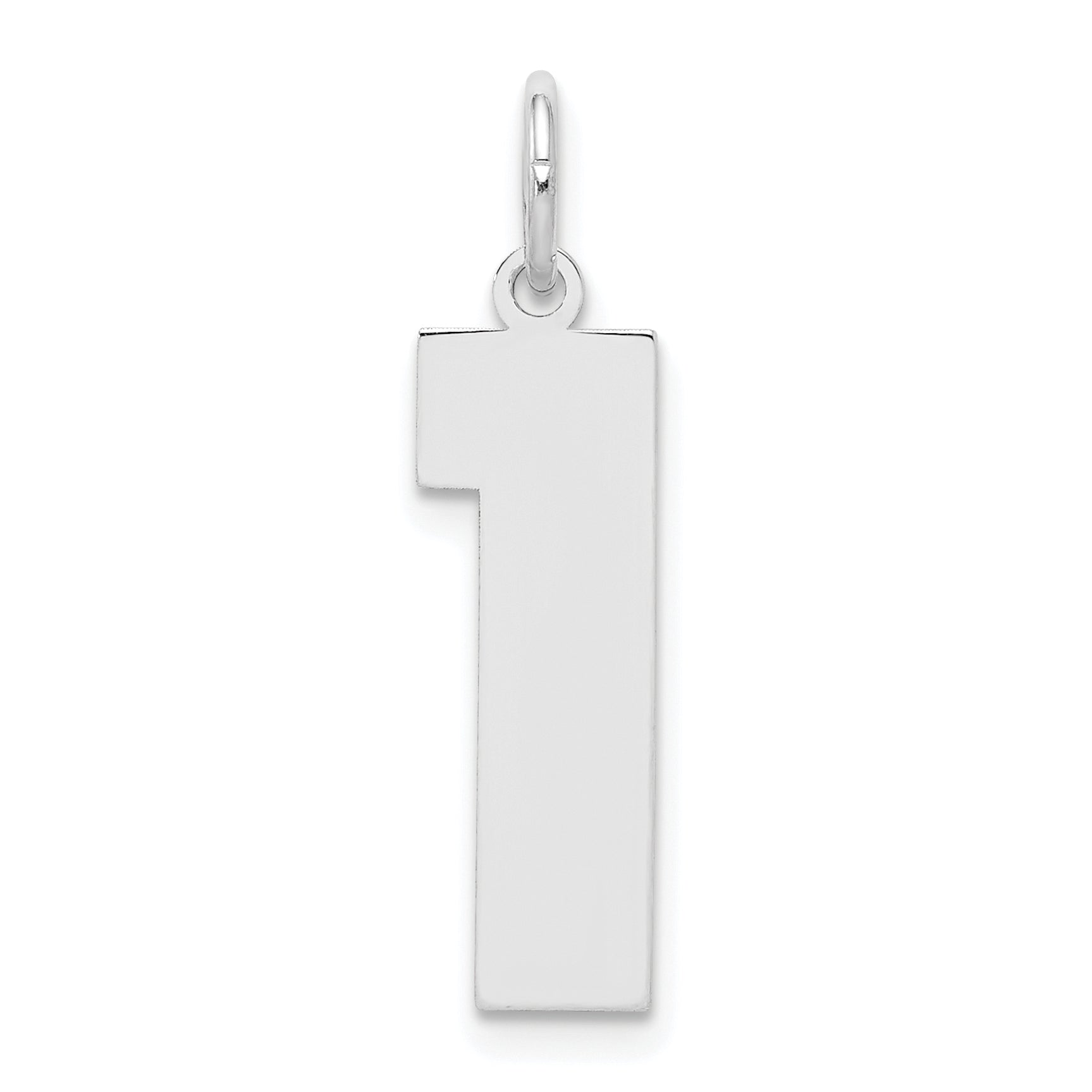 Sterling Silver/Rhodium-plated Polished Number 1 Charm Main image