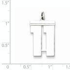 Sterling Silver Rhodium-plated Large Polished Number 11 Charm