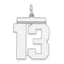 Sterling Silver/Rhodium-plated Polished Number 13 Charm