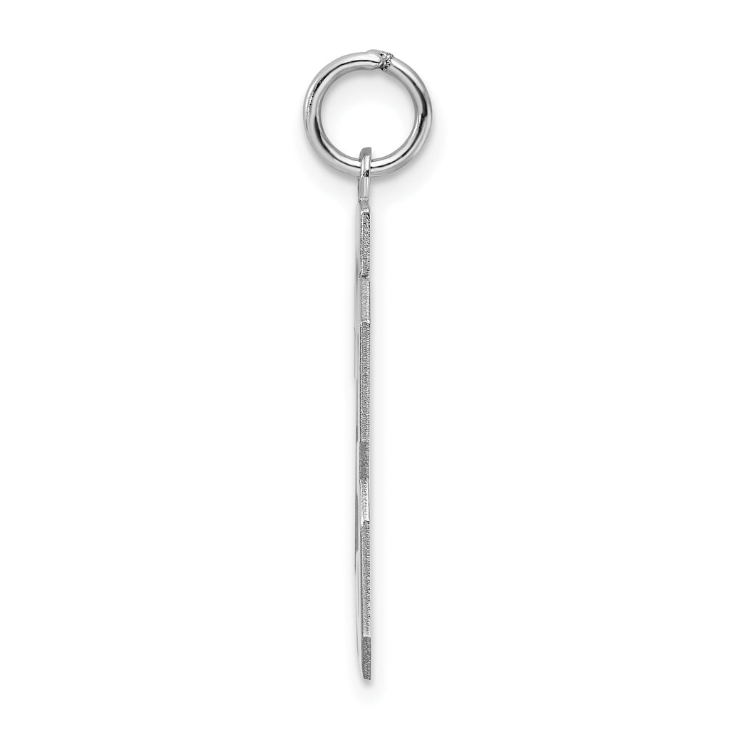 Sterling Silver Rhodium-plated Large Polished Number 23 Charm