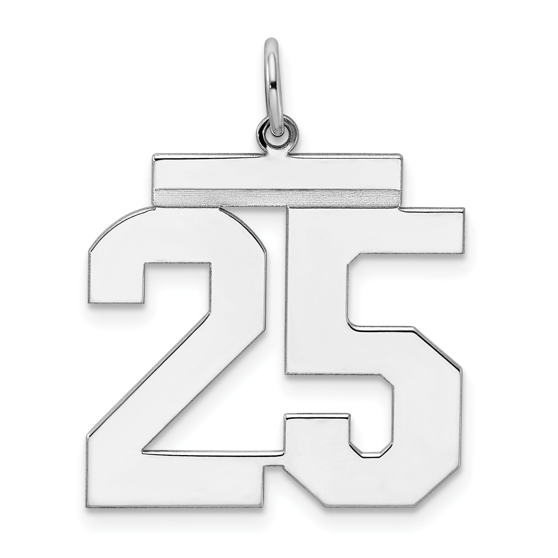 Sterling Silver/Rhodium-plated Polished Number 25 Charm Main image