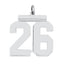 Sterling Silver/Rhodium-plated Polished Number 26 Charm