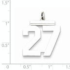 Sterling Silver Rhodium-plated Large Polished Number 27 Charm