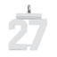 Sterling Silver/Rhodium-plated Polished Number 27 Charm
