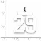Sterling Silver Rhodium-plated Large Polished Number 29 Charm