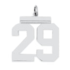 Sterling Silver/Rhodium-plated Polished Number 29 Charm