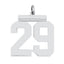 Sterling Silver/Rhodium-plated Polished Number 29 Charm