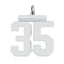 Sterling Silver/Rhodium-plated Polished Number 35 Charm