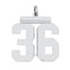 Sterling Silver/Rhodium-plated Polished Number 36 Charm