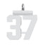 Sterling Silver/Rhodium-plated Polished Number 37 Charm