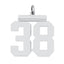 Sterling Silver/Rhodium-plated Polished Number 38 Charm