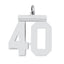 Sterling Silver/Rhodium-plated Polished Number 40 Charm