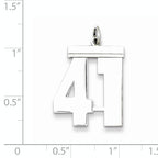 Sterling Silver Rhodium-plated Large Polished Number 41 Charm