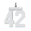 Sterling Silver/Rhodium-plated Polished Number 42 Charm