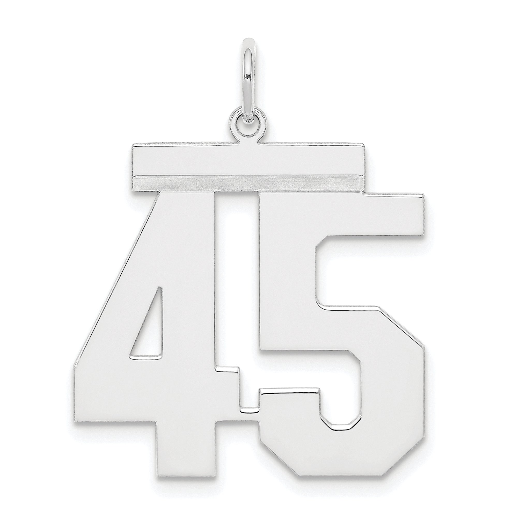 Sterling Silver/Rhodium-plated Polished Number 45 Charm Main image