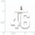 Sterling Silver Rhodium-plated Large Polished Number 46 Charm