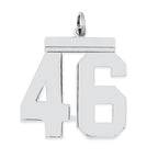 Sterling Silver/Rhodium-plated Polished Number 46 Charm