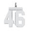 Sterling Silver/Rhodium-plated Polished Number 46 Charm