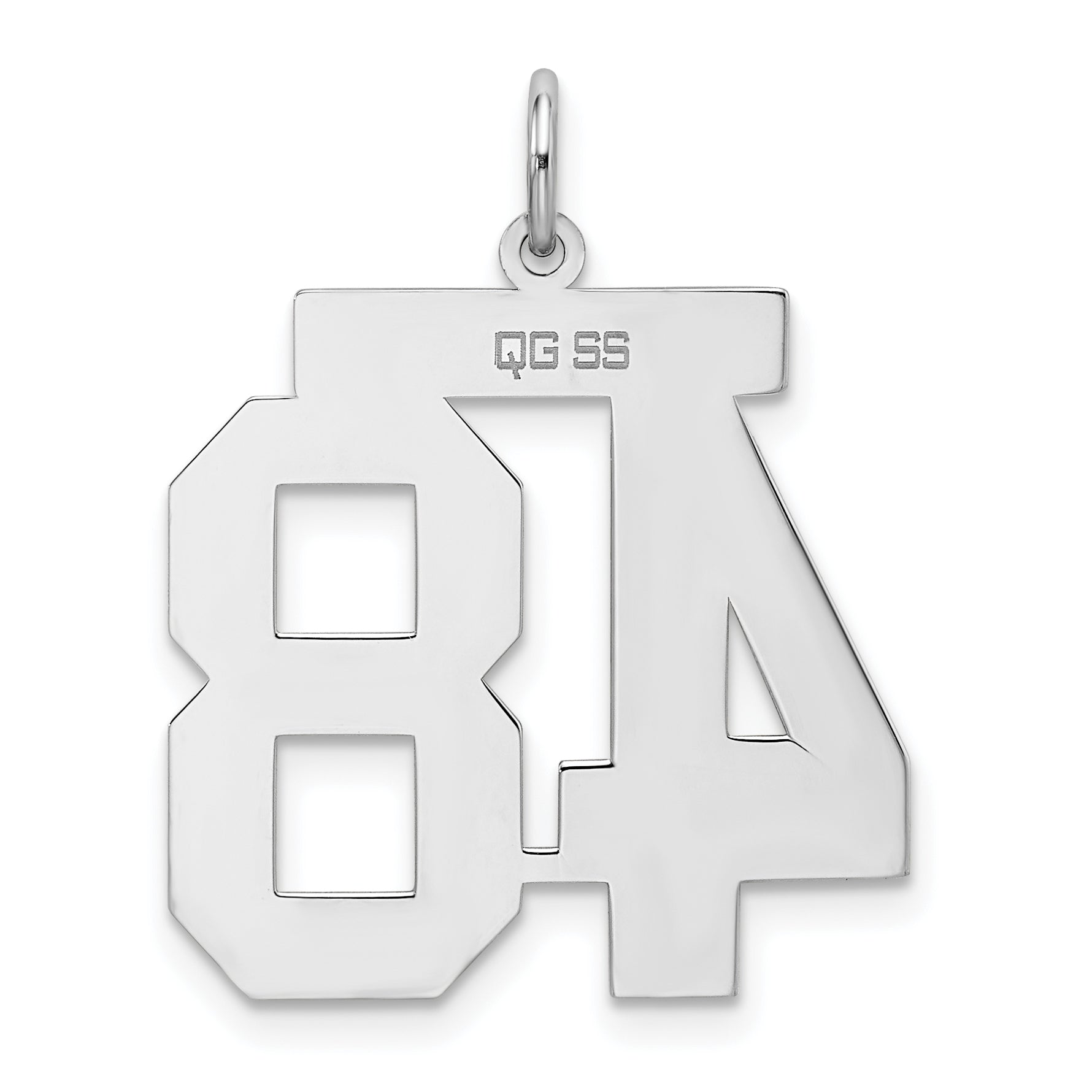 Sterling Silver Rhodium-plated Large Polished Number 48 Charm