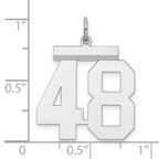 Sterling Silver Rhodium-plated Large Polished Number 48 Charm