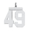 Sterling Silver/Rhodium-plated Polished Number 49 Charm