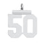 Sterling Silver/Rhodium-plated Polished Number 50 Charm
