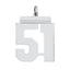 Sterling Silver/Rhodium-plated Polished Number 51 Charm