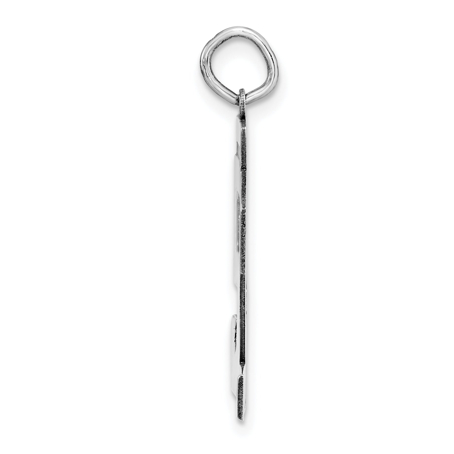 Sterling Silver Rhodium-plated Large Polished Number 52 Charm Secondary image
