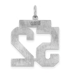 Sterling Silver Rhodium-plated Large Polished Number 52 Charm