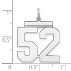 Sterling Silver Rhodium-plated Large Polished Number 52 Charm