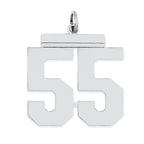 Sterling Silver/Rhodium-plated Polished Number 55 Charm