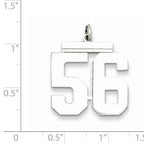 Sterling Silver Rhodium-plated Large Polished Number 56 Charm