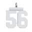 Sterling Silver/Rhodium-plated Polished Number 56 Charm