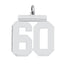 Sterling Silver/Rhodium-plated Polished Number 60 Charm