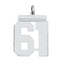 Sterling Silver/Rhodium-plated Polished Number 61 Charm