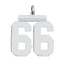 Sterling Silver/Rhodium-plated Polished Number 66 Charm