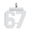 Sterling Silver/Rhodium-plated Polished Number 67 Charm