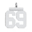 Sterling Silver/Rhodium-plated Polished Number 69 Charm
