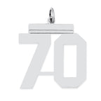 Sterling Silver/Rhodium-plated Polished Number 70 Charm