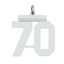 Sterling Silver/Rhodium-plated Polished Number 70 Charm