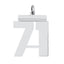 Sterling Silver/Rhodium-plated Polished Number 71 Charm