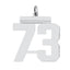 Sterling Silver/Rhodium-plated Polished Number 73 Charm