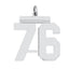 Sterling Silver/Rhodium-plated Polished Number 76 Charm