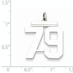 Sterling Silver Rhodium-plated Large Polished Number 79 Charm