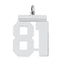 Sterling Silver/Rhodium-plated Polished Number 81 Charm