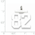 Sterling Silver Rhodium-plated Large Polished Number 82 Charm