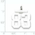 Sterling Silver Rhodium-plated Large Polished Number 83 Charm
