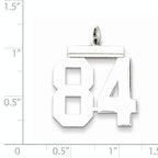 Sterling Silver Rhodium-plated Large Polished Number 84 Charm