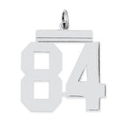 Sterling Silver/Rhodium-plated Polished Number 84 Charm